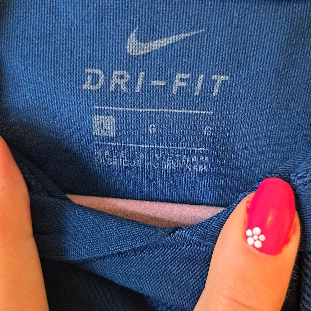 Nike Dri-FIT Womens Hoodie Navy Blue Long Sleeve Pullover Sweatshirt Large